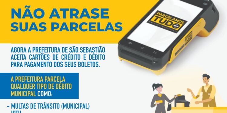 Agora impostos municipais podem ser pagos no cartão de crédito e parcelados em até 12 vezes em São Sebastião