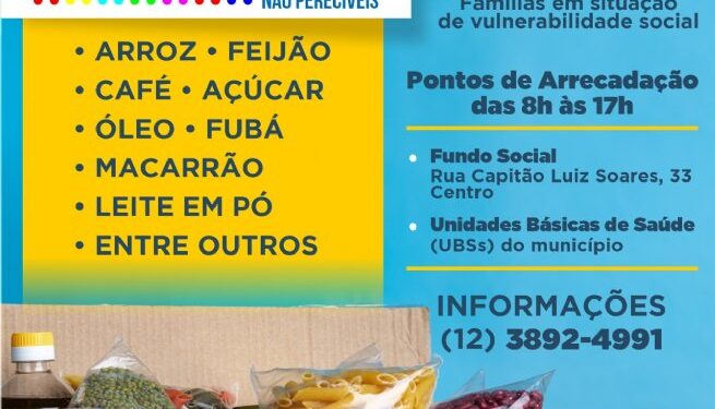 Fundo Social arrecada alimentos não perecíveis para distribuição a famílias em situação de vulnerabilidade social