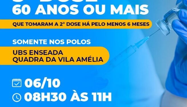 Nesta quarta-feira (6) São Sebastião aplica segunda dose de Astrazeneca e Pfizer para agendados e terceira dose para 60 anos ou mais