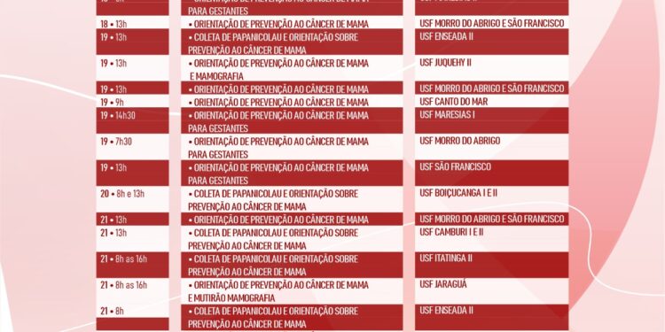 Outubro Rosa: confira as ações desta semana voltadas à prevenção ao câncer de mama