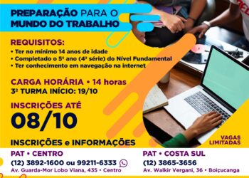 Inscrições para “Preparação para o mundo do Trabalho” se encerram nesta sexta-feira