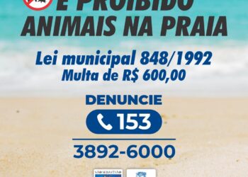 Prefeitura de São Sebastião informa que levar animais à praia pode gerar multa de R$ 600