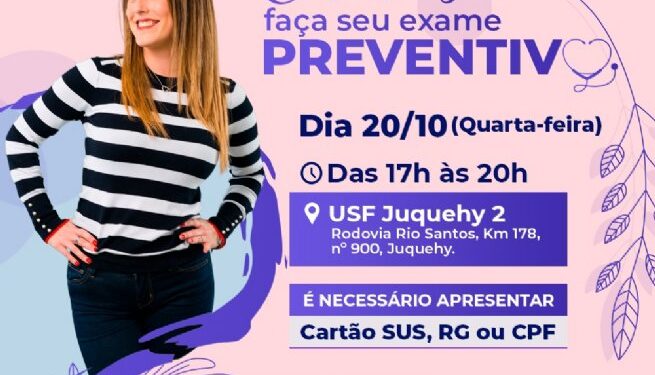 USF Juquehy 2 realiza exames preventivos do câncer de colo de útero e mama nesta quarta-feira (20)