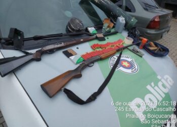 Polícia Ambiental localiza armas e grande quantidade de munições no interior de Unidade de Conservação em São Sebastião