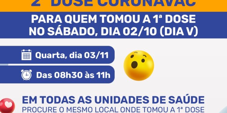 Vacinação contra Covid-19 acontece nesta quarta-feira (03)