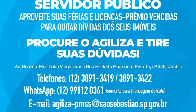 Servidores públicos de São Sebastião podem quitar débitos de imóveis com férias e licenças-prêmio vencidas