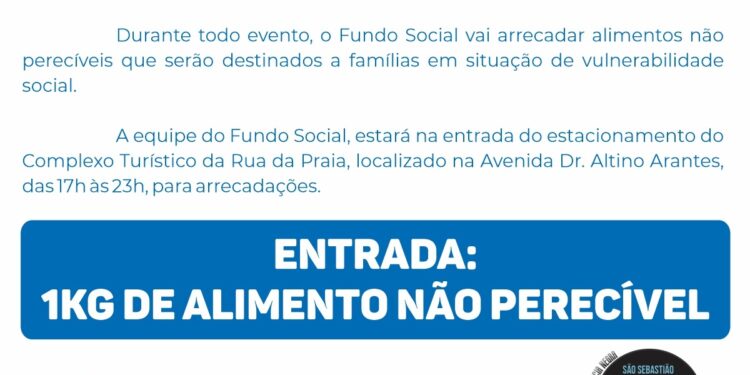 Fundo Social vai arrecadar alimentos não perecíveis no ‘São Sebastião Preta’