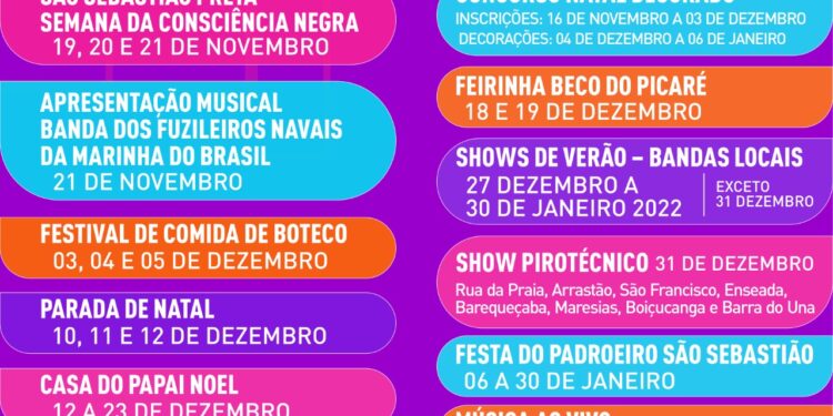 Prefeitura de São Sebastião divulga agenda de eventos 2021/2022