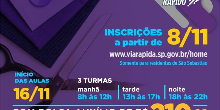 Prefeitura de São Sebastião oferece curso de Corte e Costura gratuito e com certificação