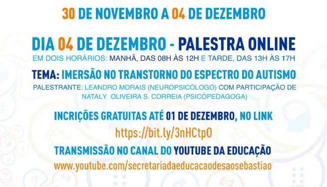 Semana da Pessoa com Deficiência de São Sebastião promove palestra sobre Transtorno do Espectro Autista