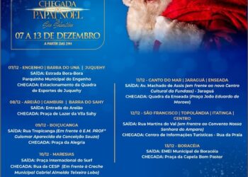 Chegada do Papai Noel leva clima natalino aos bairros de São Sebastião