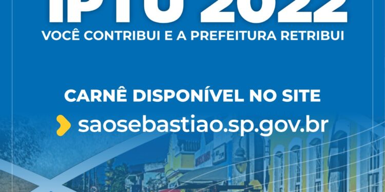 Carnê do IPTU 2022 de São Sebastião está disponível para impressão no site da Prefeitura