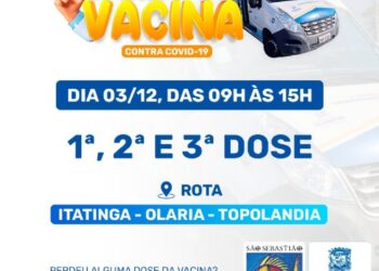Prefeitura de São Sebastião realiza vacinação contra Covid-19 na Praça da Bíblia, na Topolândia, nesta sexta-feira (3)
