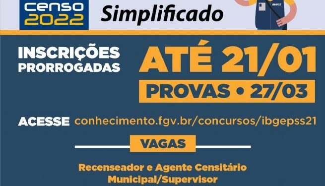 Inscrições para vagas de trabalho no Censo 2022 em São Sebastião são prorrogadas até 21 de janeiro