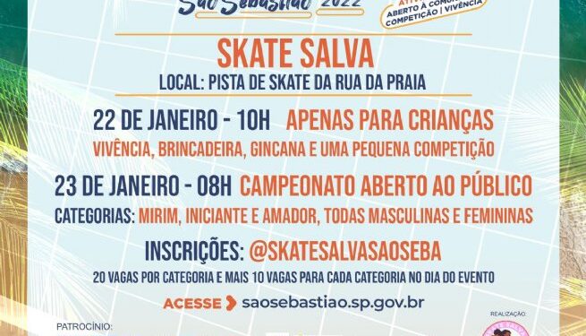 Projeto Skate Salva abre inscrições para eventos voltados a crianças e outras categorias