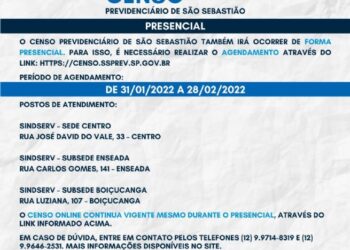 Censo Previdenciário de São Sebastião é prorrogado até o dia 28 de fevereiro