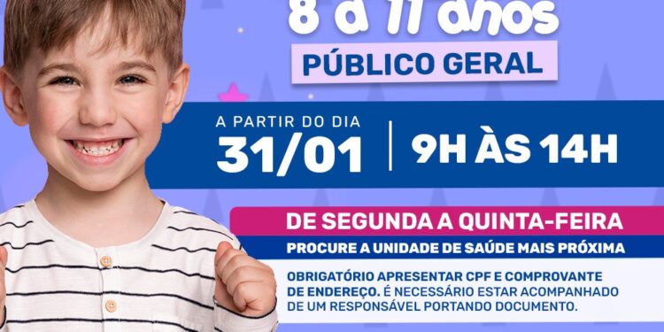 São Sebastião inicia nesta segunda-feira (31) a vacinação infantil contra Covid-19 em crianças entre 8 e 11 anos com ou sem comorbidades