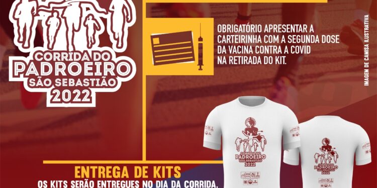 Competidores inscritos na Corrida do Padroeiro de São Sebastião devem retirar o kit atleta no dia da competição