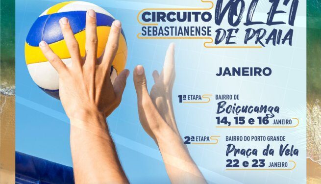 Prefeitura está com inscrições abertas para o Circuito Sebastianense de Vôlei de Praia