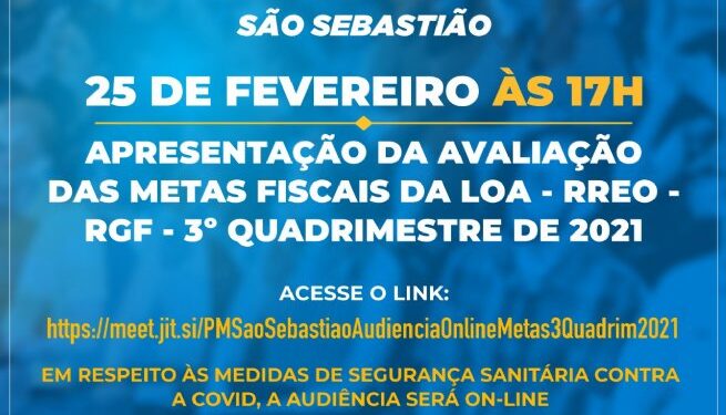 Prefeitura realiza audiência pública sobre metas fiscais do 3º Quadrimestre de 2021
