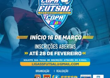 Inscrições para a Copa Sebastianense de Futsal e Copa Kids vão até dia 28
