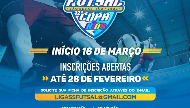 Inscrições para a Copa Sebastianense de Futsal e Copa Kids vão até dia 28