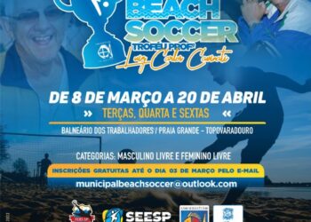 Prefeitura abre inscrições para o Campeonato Municipal de Beach Soccer – Troféu Prof. Luiz Carlos Cavinati