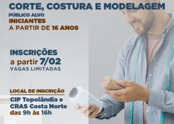 Prefeitura abre inscrições para cursos profissionalizantes gratuitos de ‘Roteiro de Costura’ e ‘Corte Costura e Modelagem’