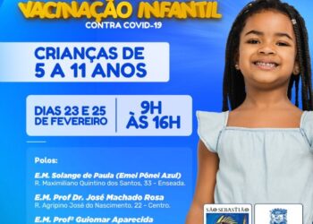 Prefeitura realiza “Semana E” de vacinação infantil contra a Covid-19 nesta quarta (23) e sexta-feira (25)