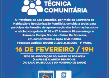 Prefeitura de São Sebastião convida a comunidade para reunião técnica sobre núcleos urbanos informais de Boraceia