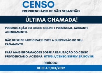 Censo previdenciário de São Sebastião acaba amanhã (11)