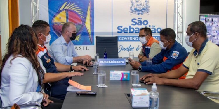 Novo coordenador Estadual de Proteção e Defesa Civil do Estado de São Paulo Coronel PM Romanek visita Prefeitura de São Sebastião