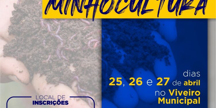 Prefeitura abre inscrições para curso gratuito de Minhocultura