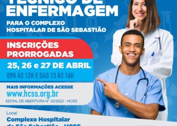 Inscrições para processo seletivo de técnico de enfermagem podem ser feitas até quarta-feira (27)