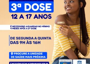 São Sebastião aplica terceira dose contra Covid-19 para adolescentes de 12 a 17 anos