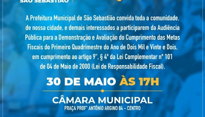 Prefeitura realiza audiência pública sobre metas fiscais do 1º Quadrimestre de 2022