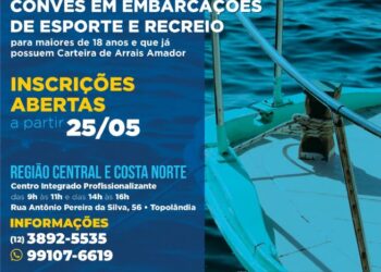 Prefeitura de São Sebastião oferece curso de Operação e Manutenção de Convés em Embarcações de Esporte e Recreio