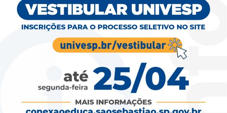Prazo para inscrições da Univesp – Polo São Sebastião se encerra na próxima segunda-feira (25)   