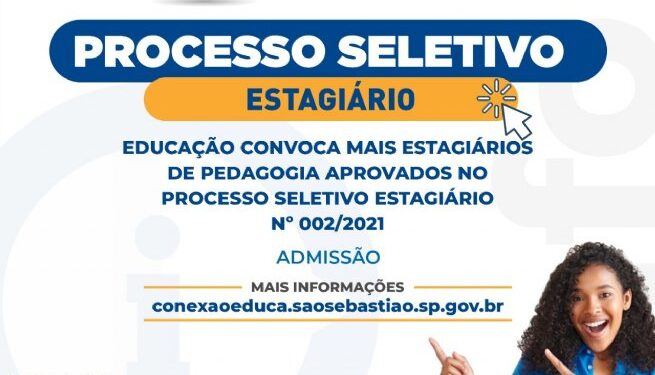 Prefeitura de São Sebastião convoca mais estagiários de Pedagogia para atuar na rede municipal de ensino   