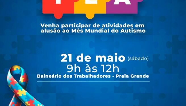 Prefeitura de São Sebastião promove atividades direcionadas às pessoas com Transtorno do Espectro Autista (TEA) neste sábado (21) no Balneário dos Trabalhadores