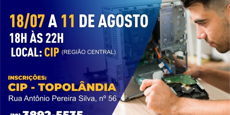 Prefeitura abre inscrições para o curso presencial gratuito profissionalizante ‘Técnicas, Reparos e Configurações de Computadores’