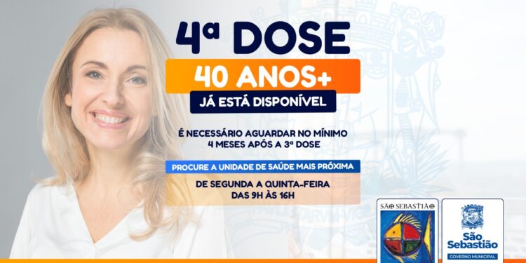 São Sebastião aplica quarta dose contra Covid-19 para maiores de 40 anos   
