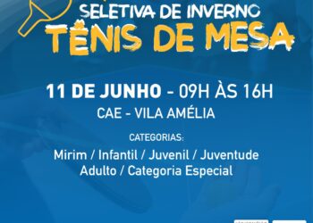 Prefeitura confirma a realização da Seletiva de Inverno Tênis de Mesa neste sábado (11)