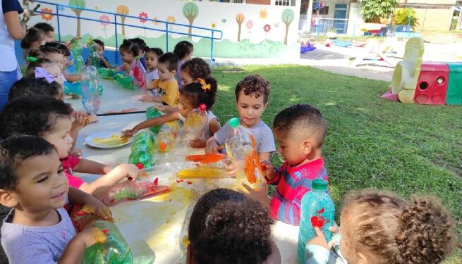 Creche de Barra do Sahy realiza atividades inspiradas na abordagem Reggio Emilia