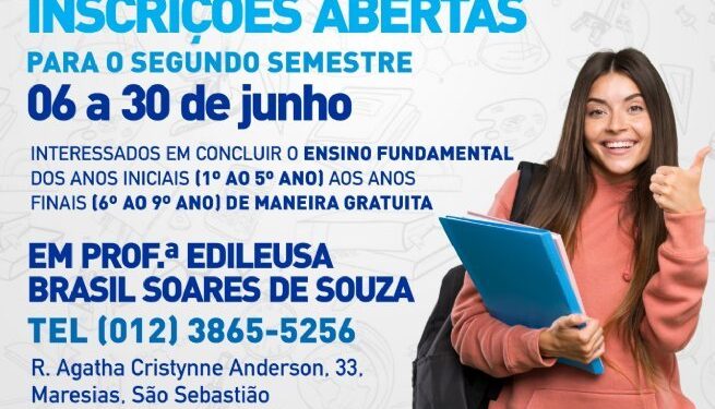 Nova turma da EJA segue com inscrições abertas até o dia 30 em Maresias   