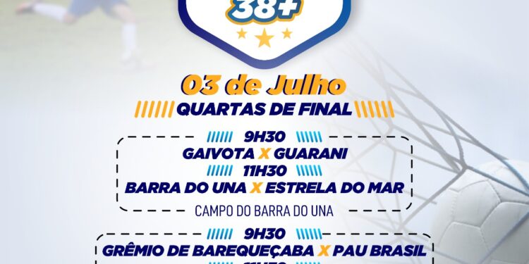 Prefeitura realiza quartas de final do Campeonato Municipal Veteranos 38+ neste domingo (03)