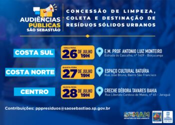 Prefeitura de São Sebastião realiza audiências públicas para apresentação do projeto de concessão de limpeza, coleta e destinação de resíduos sólidos urbanos