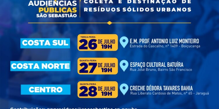 Prefeitura de São Sebastião realiza audiências públicas para apresentação do projeto de concessão de limpeza, coleta e destinação de resíduos sólidos urbanos