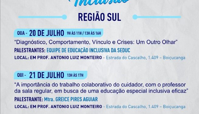 Prefeitura promove formações para profissionais de apoio à inclusão