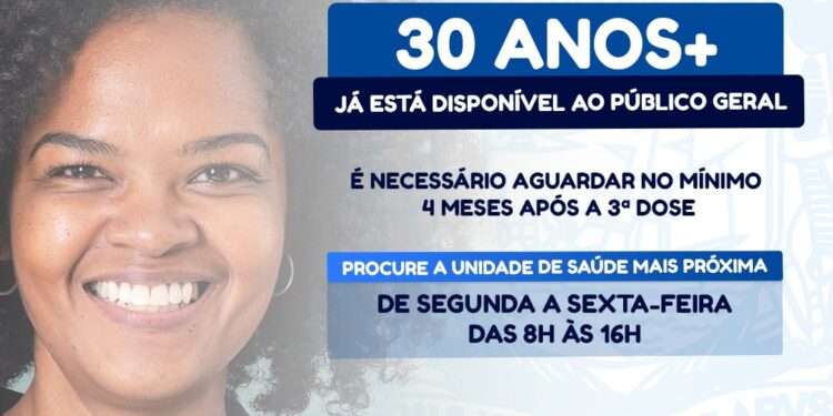 São Sebastião inicia quarta dose contra Covid-19 para população com 30 anos ou mais